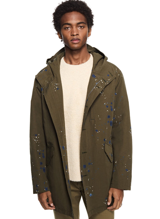 OTD Linen-Blend Paint Splattered Parka - Mann