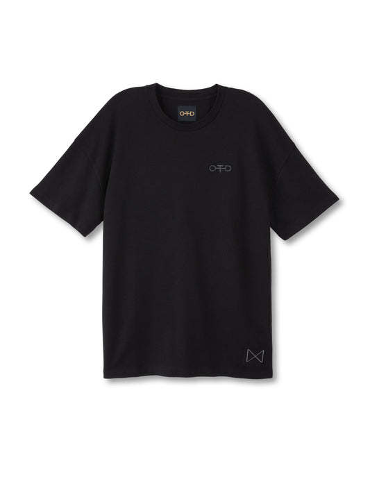 Front of Turtleneck Sweater with Knit Trim