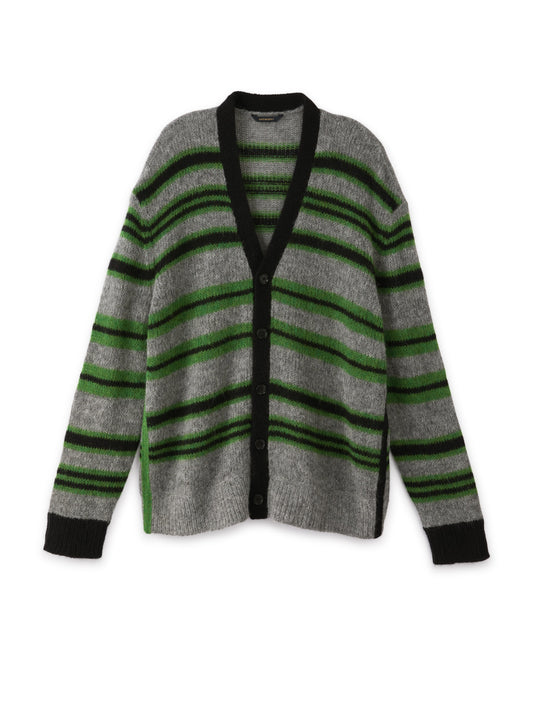 Front of White Multi Alpaca Blend Crewneck Sweater