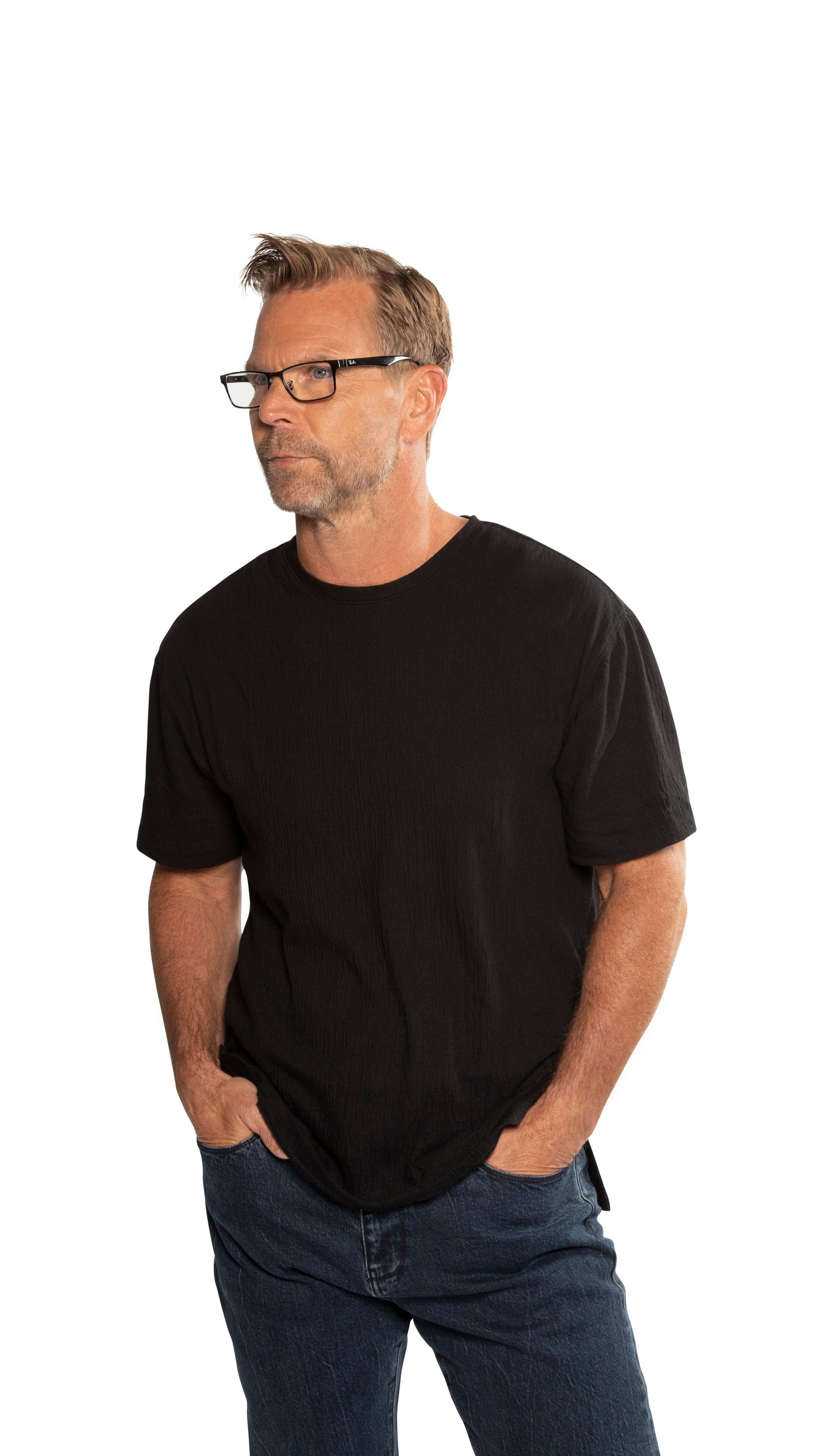 OTD Crewneck Knit Tee (Black) - Mann