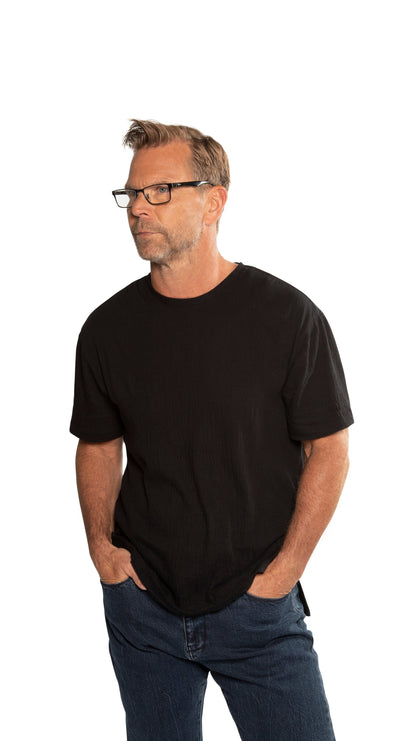 OTD Crewneck Knit Tee (Black) - Mann