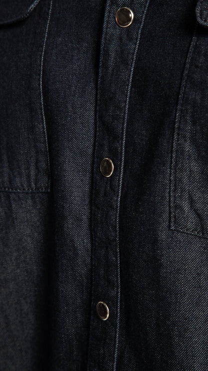 OTD Indigo Denim Short Sleeve Buttoned Shirt - Mann