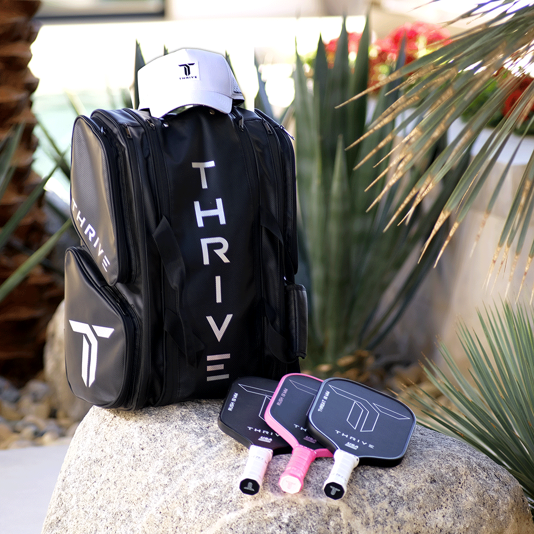 Thrive Pickleball Elite Pro Tour Bag w/ Shoe Bag- BLACK - Mann
