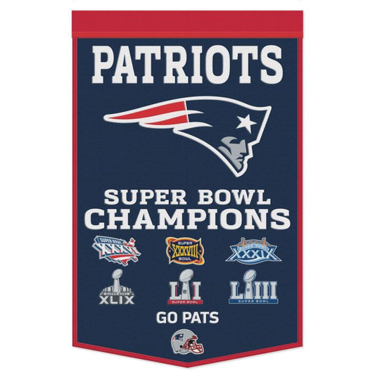 New England Patriots 24" x 38" Primary Wool Banner