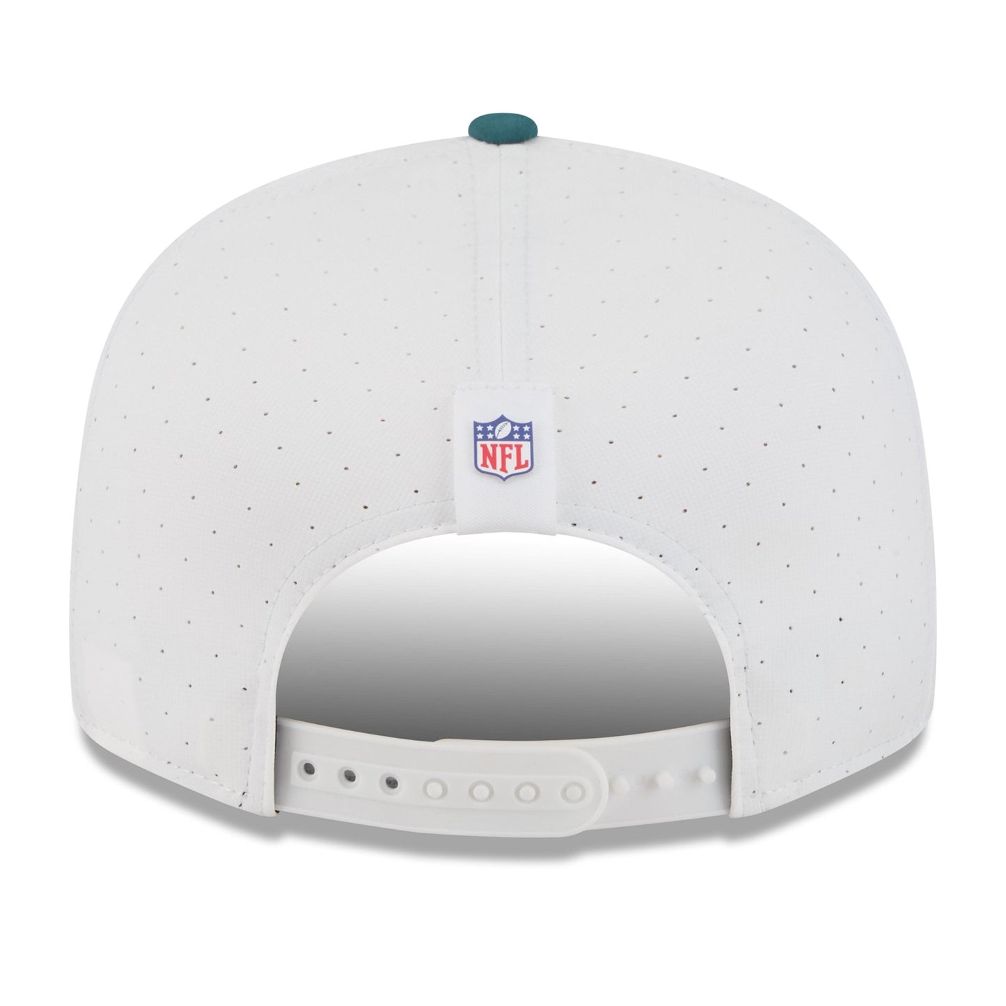 White NFL cap with a blue logo on a white background