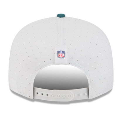 White NFL cap with a blue logo on a white background