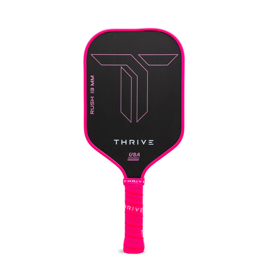 Thrive Pickleball RUSH 13 (PINK) Includes Custom Weight Card, Paddle Cover, Paddle Eraser, and Lead Weights. - Mann