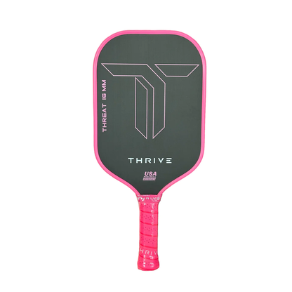 Thrive Pickleball THREAT 16 (PINK) Includes Custom Weight Card, Paddle Cover, Paddle Eraser, and Lead Weights. - Mann