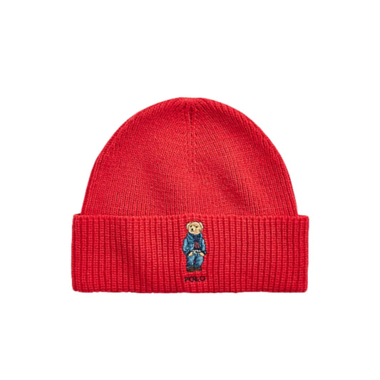 Polo Ralph Lauren Solid Denim Bear Beanie 'Red'