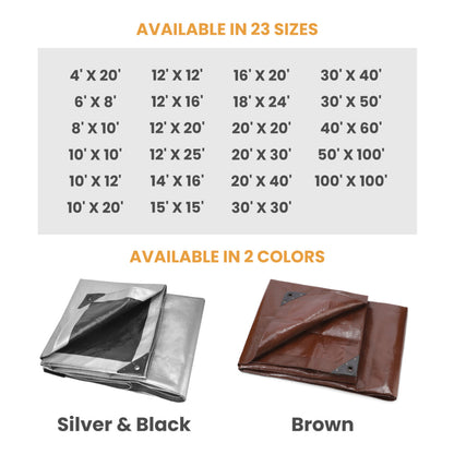 WDO 20’ x 40’ Super Heavy Duty Poly Tarp