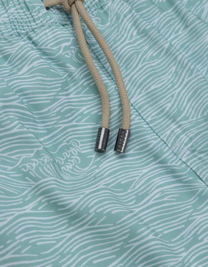 Baja Llama Roll Tides Fern Green - Stretch Swimsuit