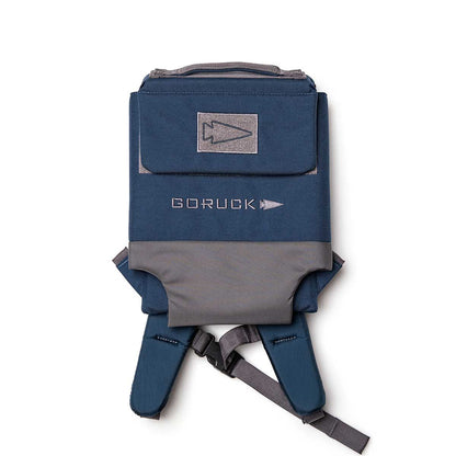 GORUCK ruck plate carrier in dark blue and gray, men's fitness gear, displayed on white background