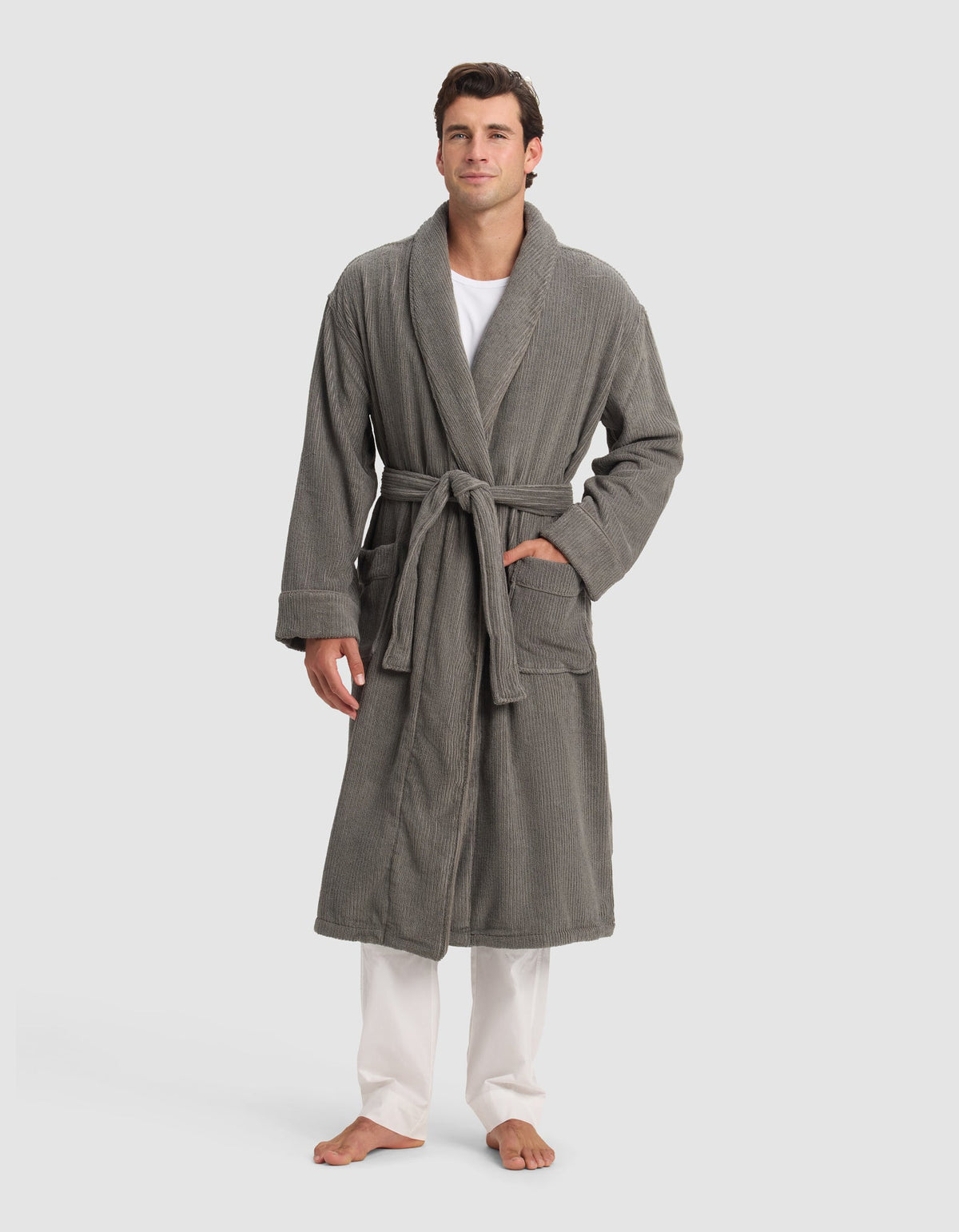 Cozy Earth Ribbed Terry Bath Robe