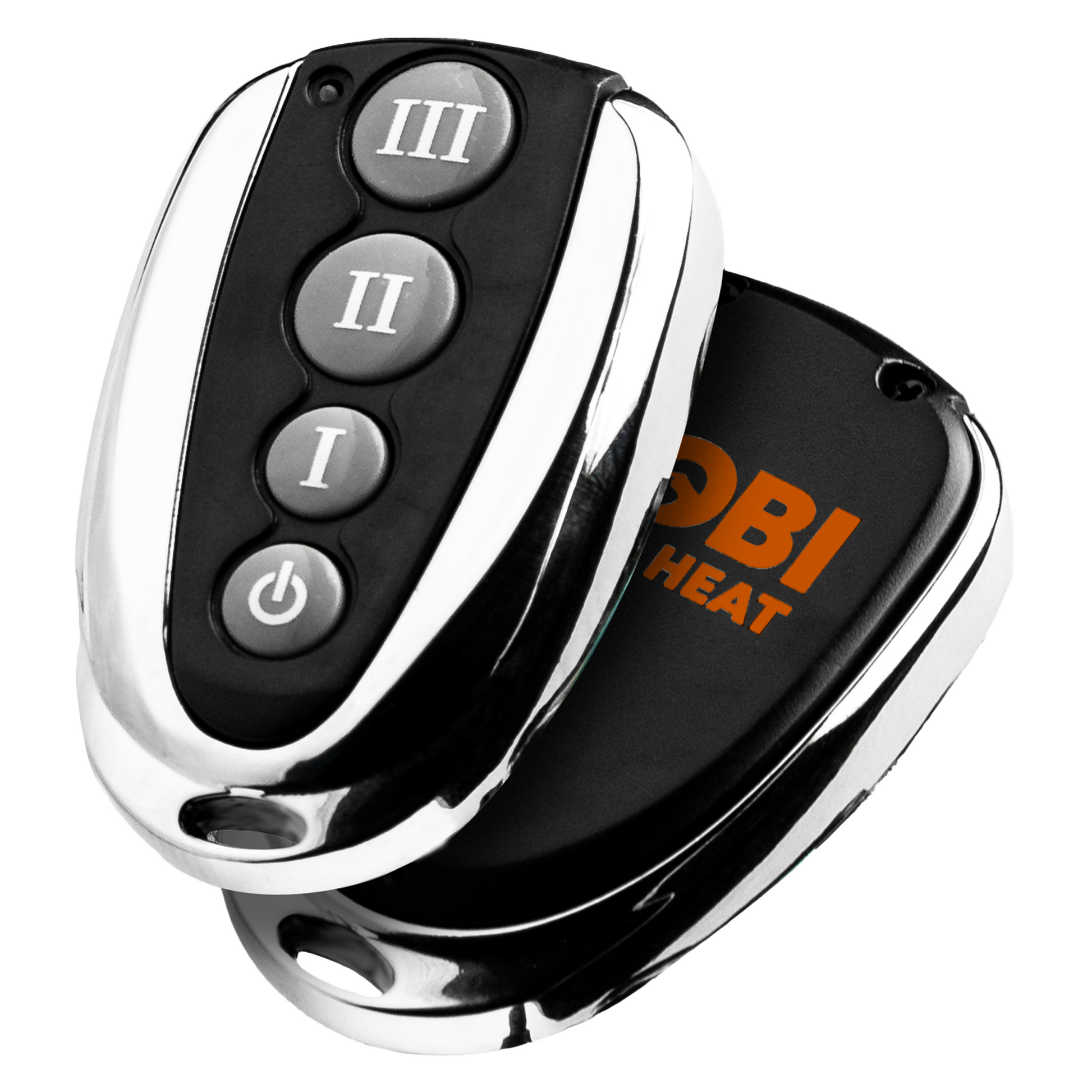 Remote control with buttons and 'GOBI Heat' logo on a white background