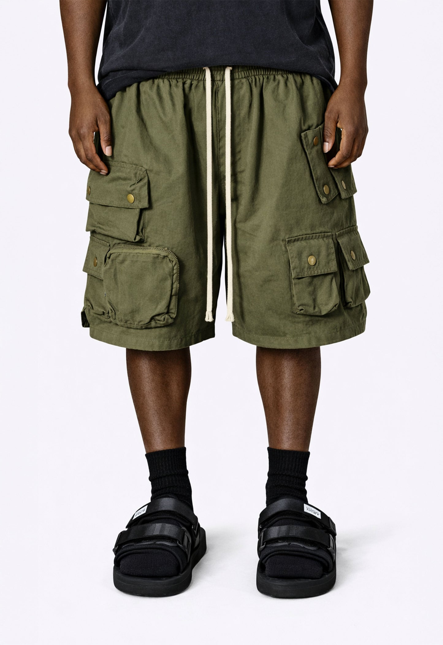 UNDEVELOPED Olive Multi Cargo Shorts