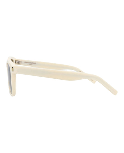 Saint Laurent Square-Frame Recycled Acetate Sunglasses 'Ivory/Grey'