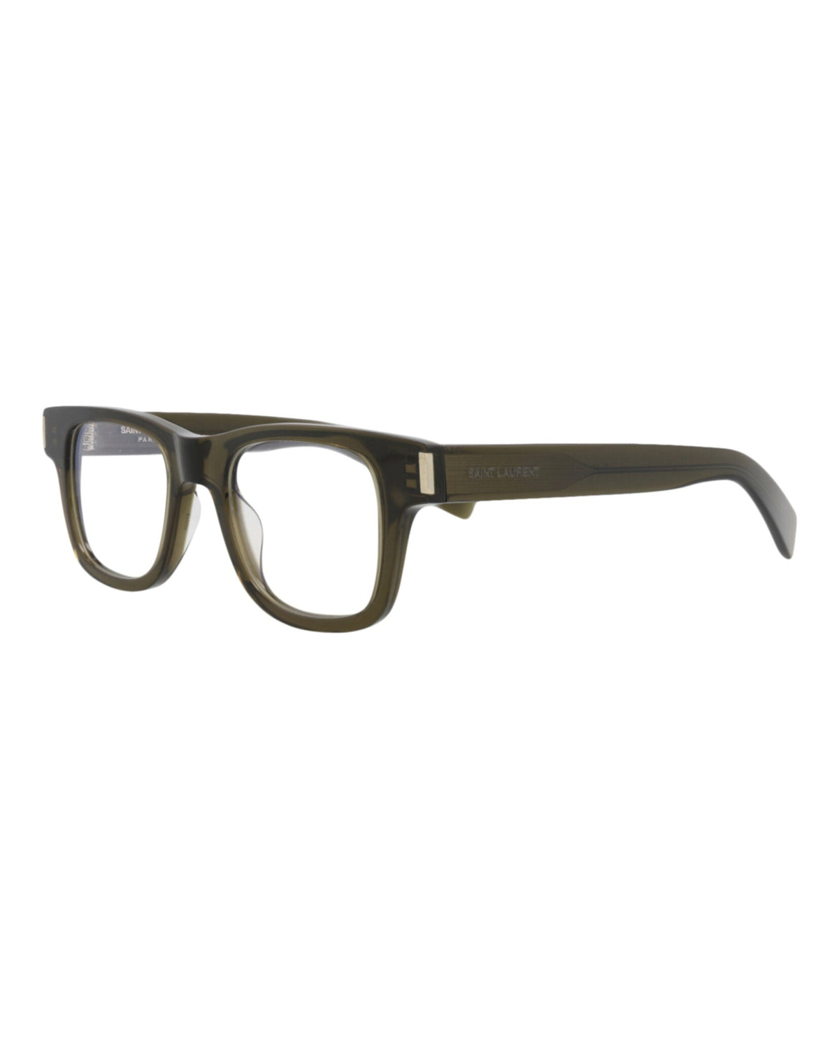 Saint Laurent Photochromic Square-Frame Acetate Optical Frames 'Olive'