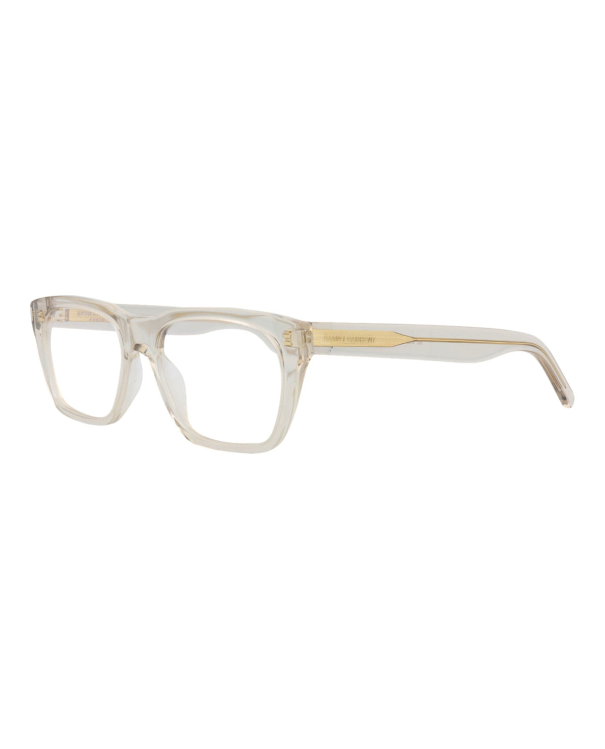 Saint Laurent Photochromic Square-Frame Recycled Acetate Optical Frames 'Beige'