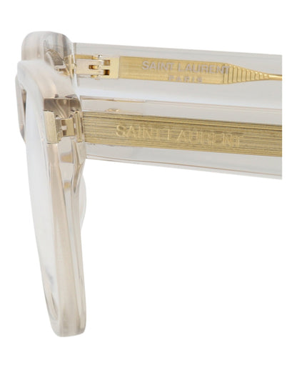 Saint Laurent Photochromic Square-Frame Recycled Acetate Optical Frames 'Beige'