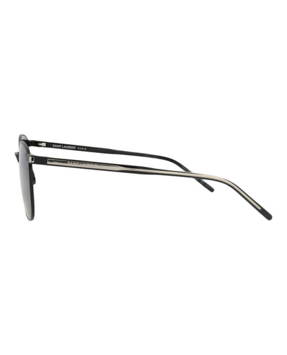 Saint Laurent Round-Frame Metal Sunglasses 'Slate'