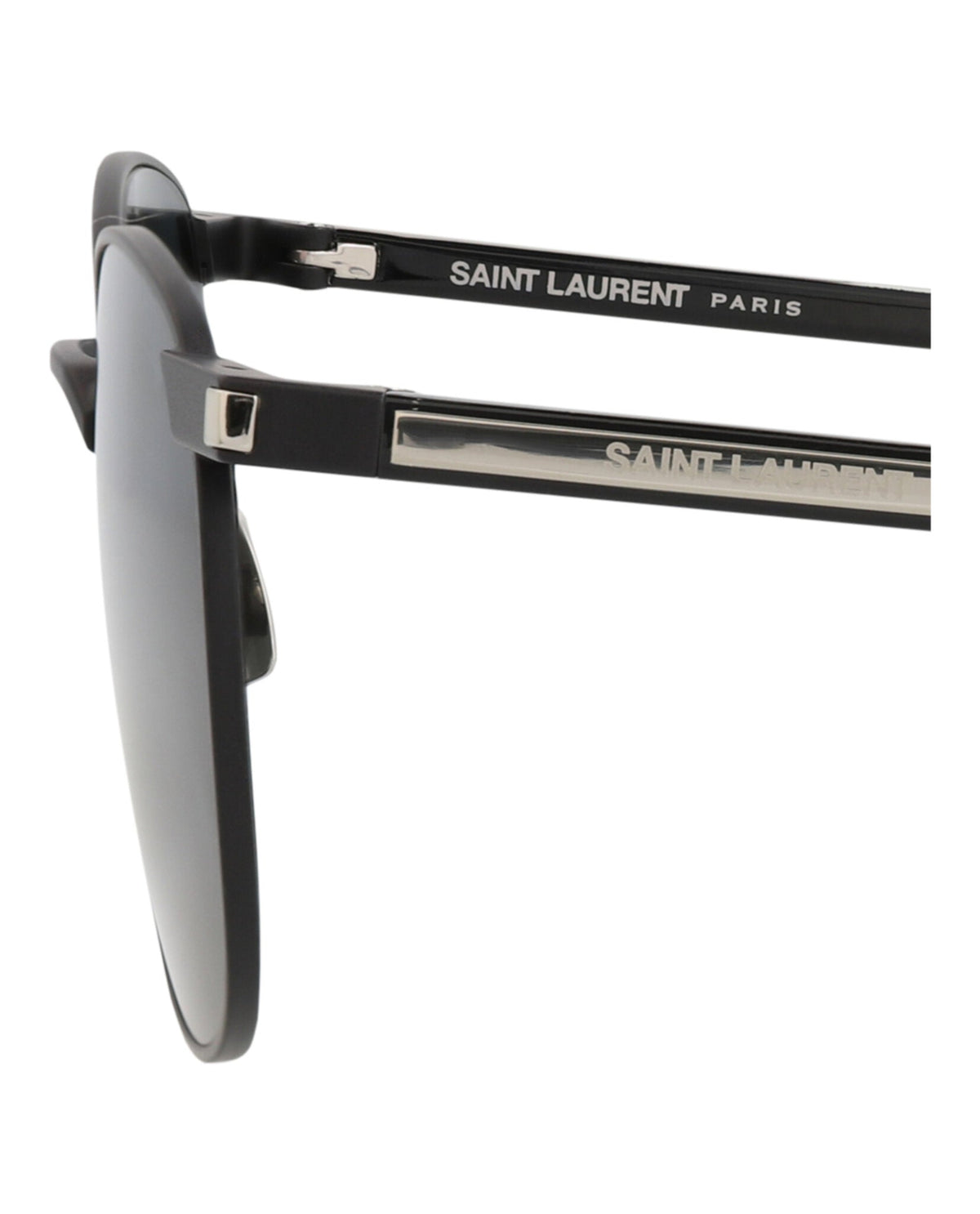 Saint Laurent Round-Frame Metal Sunglasses 'Slate'
