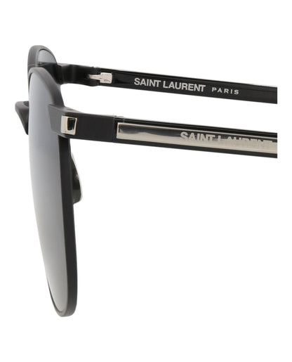 Saint Laurent Round-Frame Metal Sunglasses 'Slate'