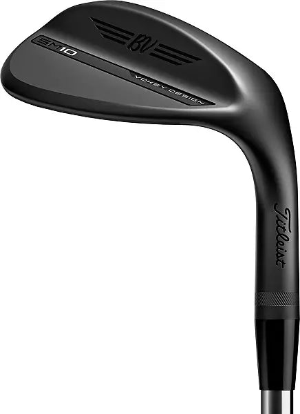 Titleist Vokey Design SM10 black golf wedge club on white background, men's golfing gear