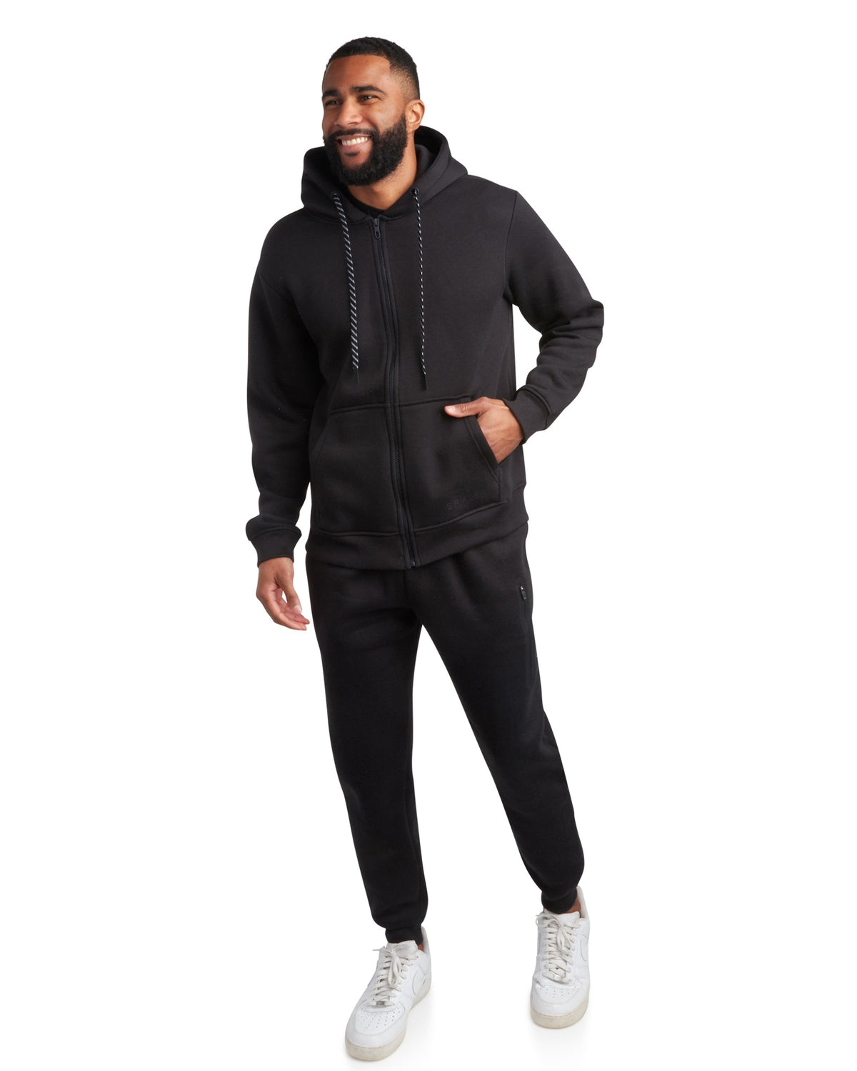 Spyder Fleece Full Zip Jogger Set - Black