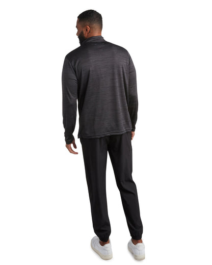 Spyder Long Sleeve Honeycomb Quarter Zip - Heather Black