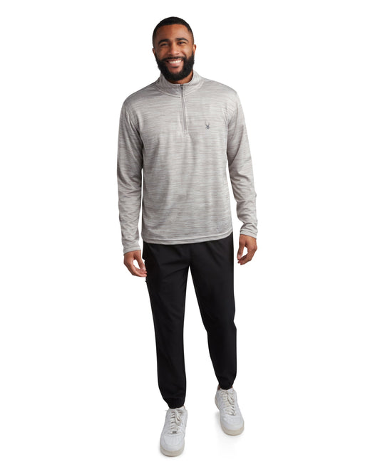 Spyder Long Sleeve Honeycomb Quarter Zip - Heather Grey