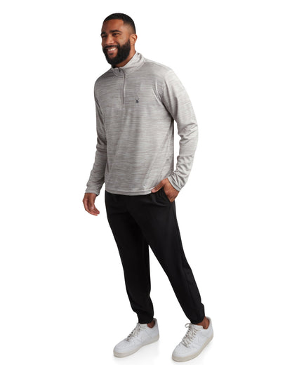 Spyder Long Sleeve Honeycomb Quarter Zip - Heather Grey