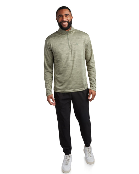 Spyder Long Sleeve Honeycomb Quarter Zip - Spruce Green