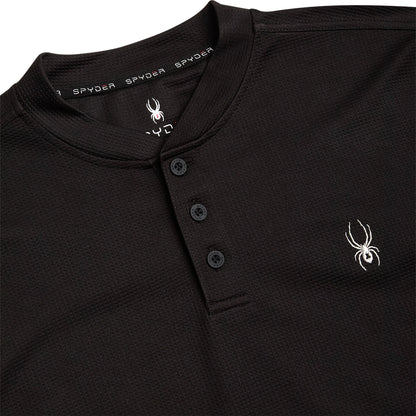 Size L Spyder Long Sleeve Thermal Henley - Black