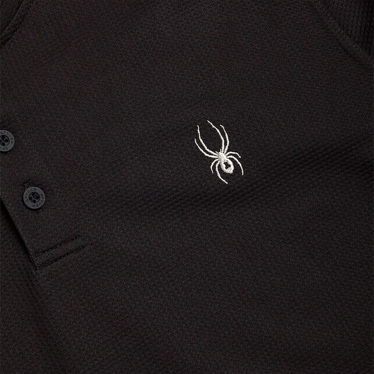 Size L Spyder Long Sleeve Thermal Henley - Black