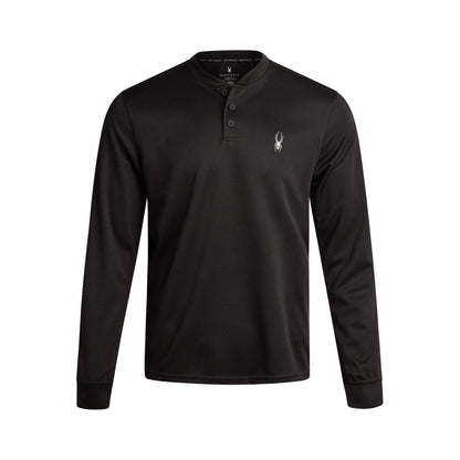 Size L Spyder Long Sleeve Thermal Henley - Black