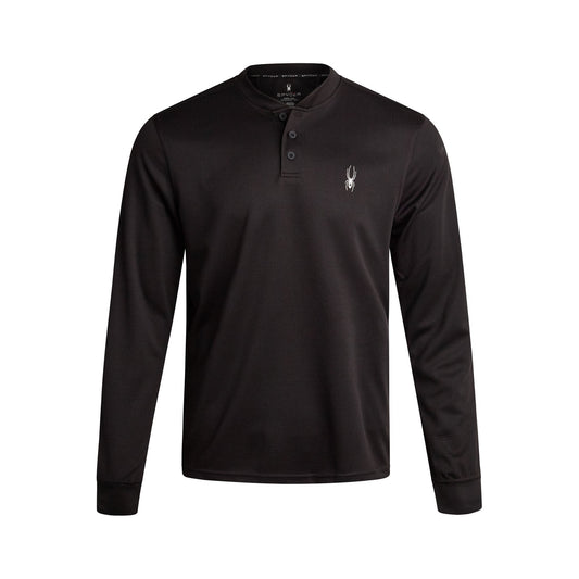 Size L Spyder Long Sleeve Thermal Henley - Black