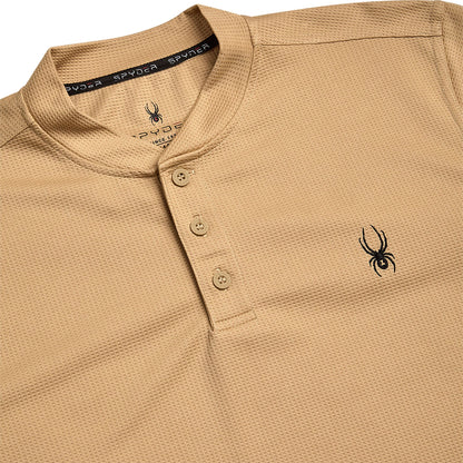 Size S Spyder Long Sleeve Thermal Henley - Sand