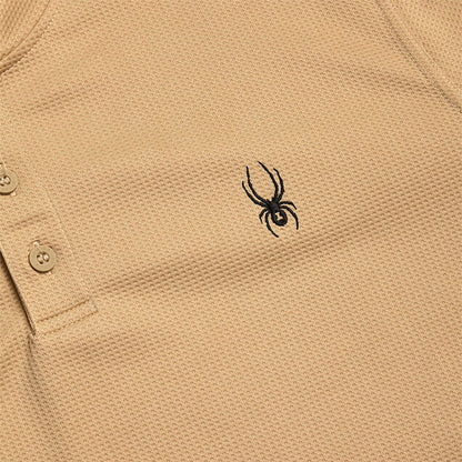 Size S Spyder Long Sleeve Thermal Henley - Sand