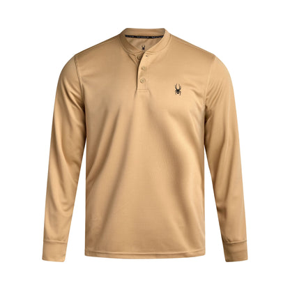 Size S Spyder Long Sleeve Thermal Henley - Sand
