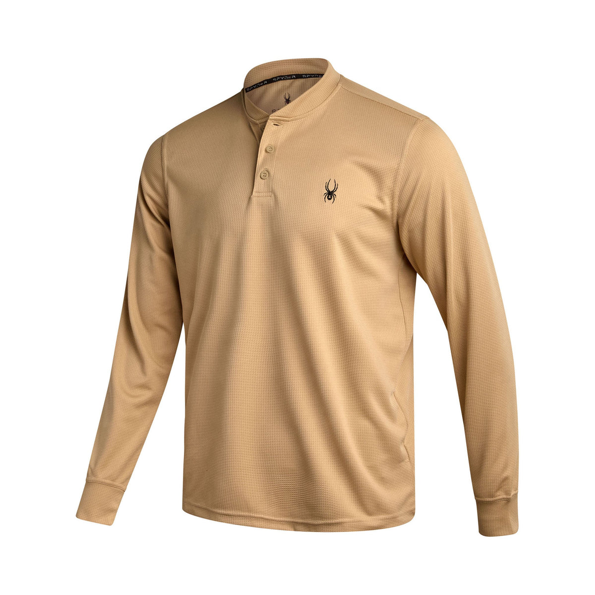 Size S Spyder Long Sleeve Thermal Henley - Sand