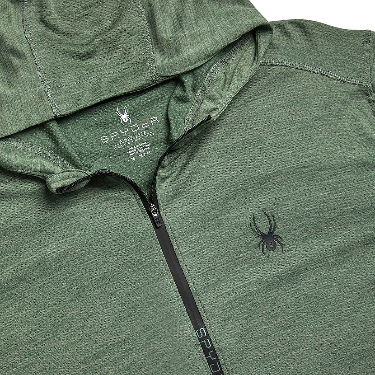 Size M Spyder Knit Half Zip - Spruce Green