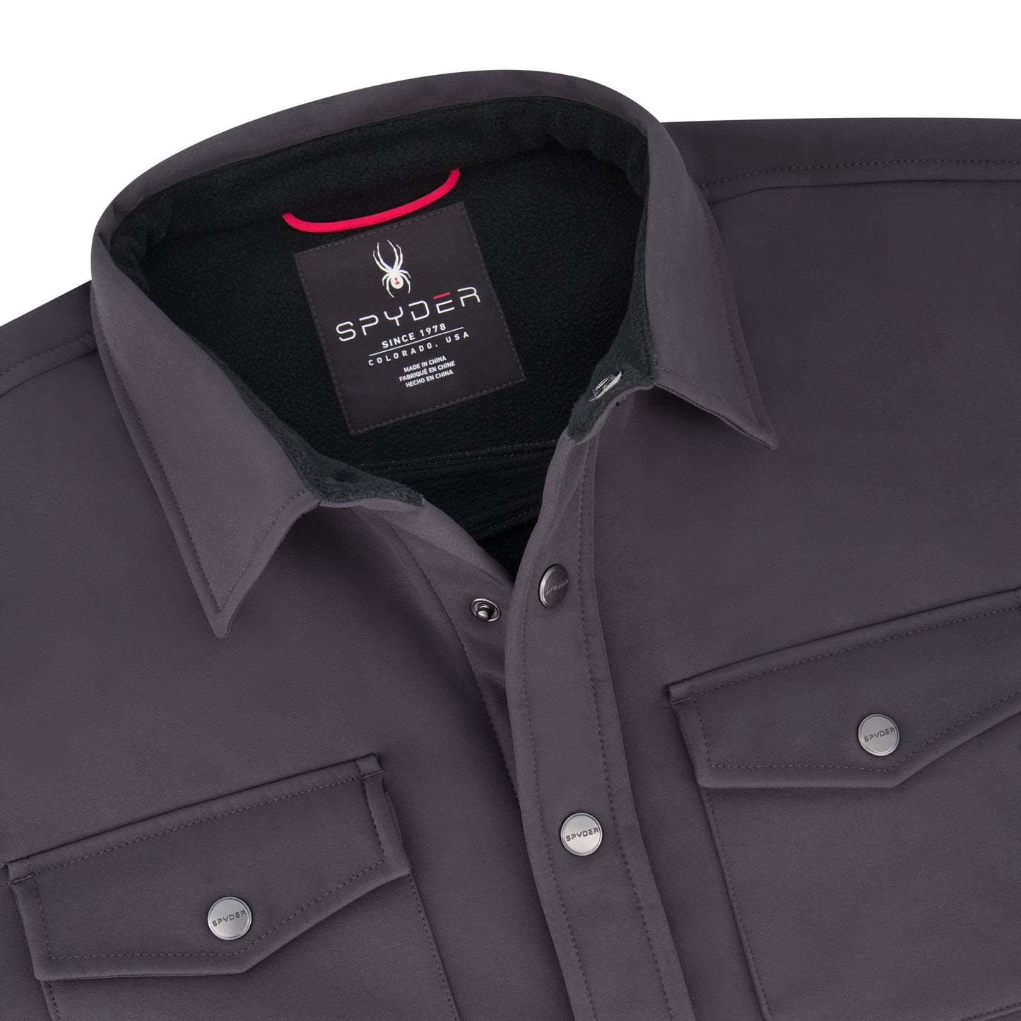 Size M Spyder Bonded Shirt Jacket - Gunmetal