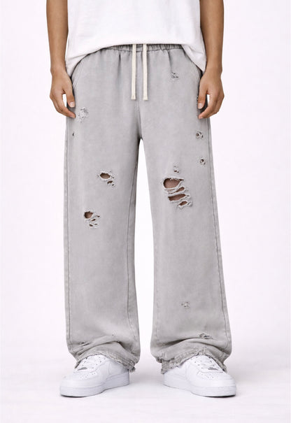 UNDEVELOPED Grey Destroyed Sweatpants