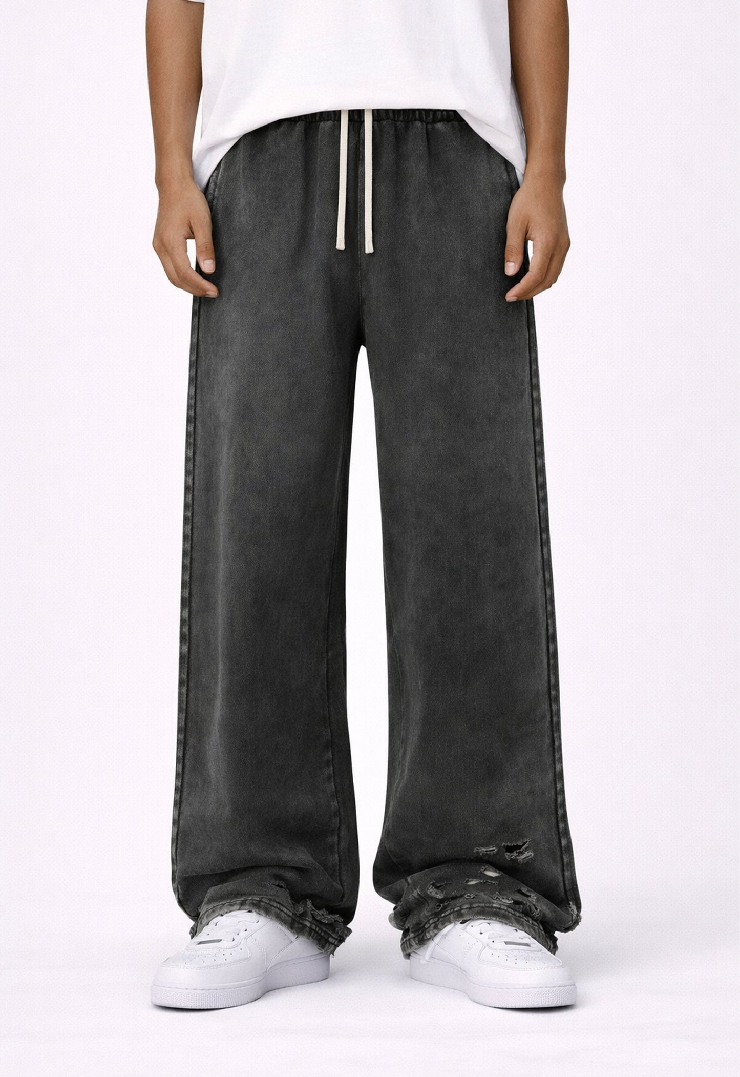 UNDEVELOPED Charcoal Distressed Sweatpants
