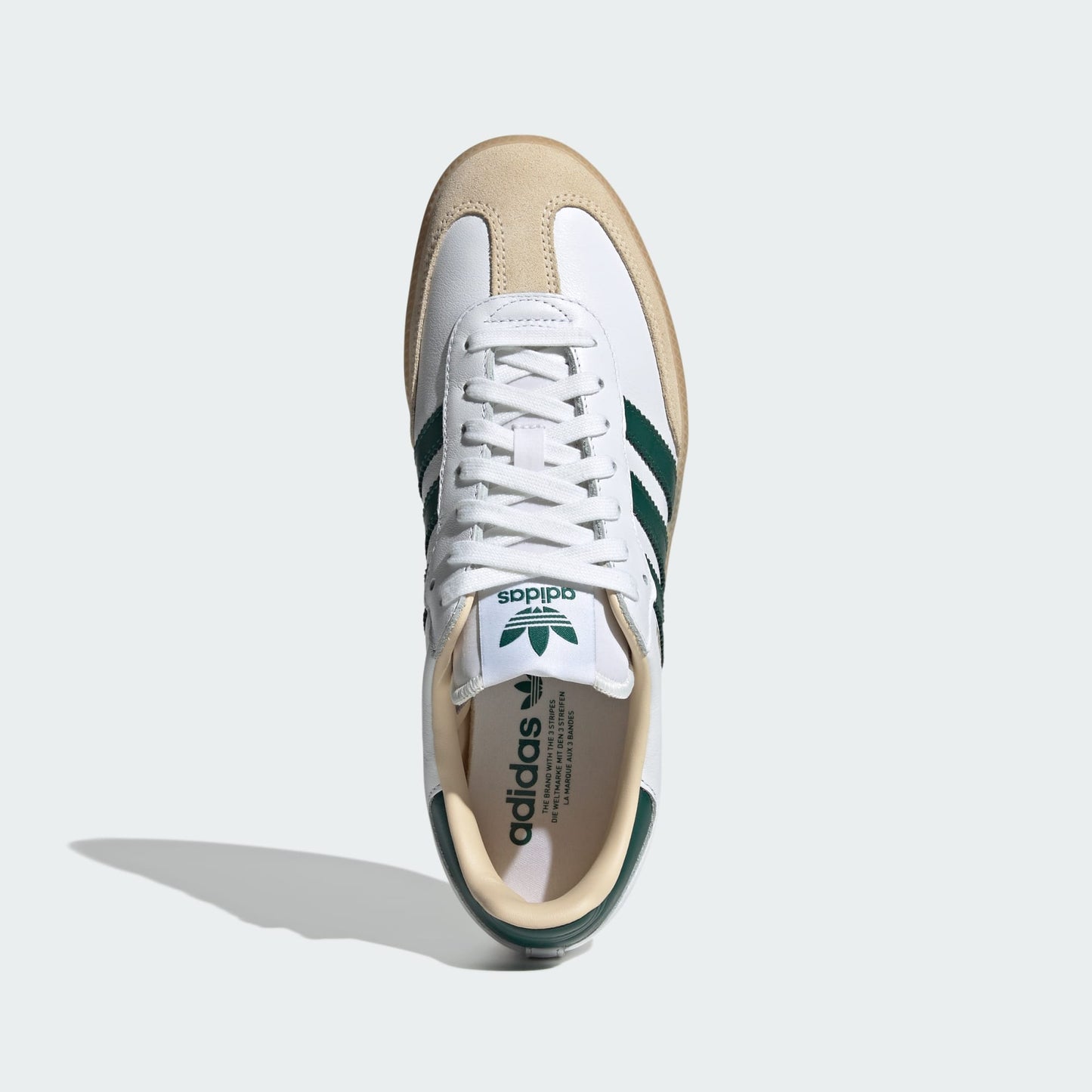 Size 9.5M Adidas Samba OG ‘Cloud White/Collegiate Green/Gum’