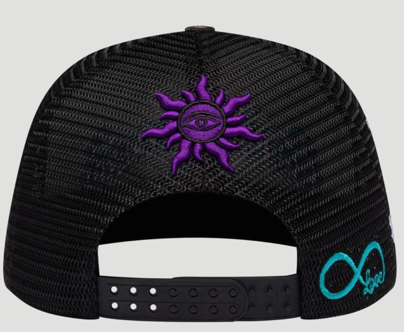Godspeed Forever Trucker Hat (White/Black/Purple) - Mann
