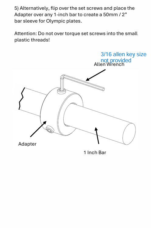 Weight It Out - Olympic Plate to Standard Bar Adapter (2" to 1")