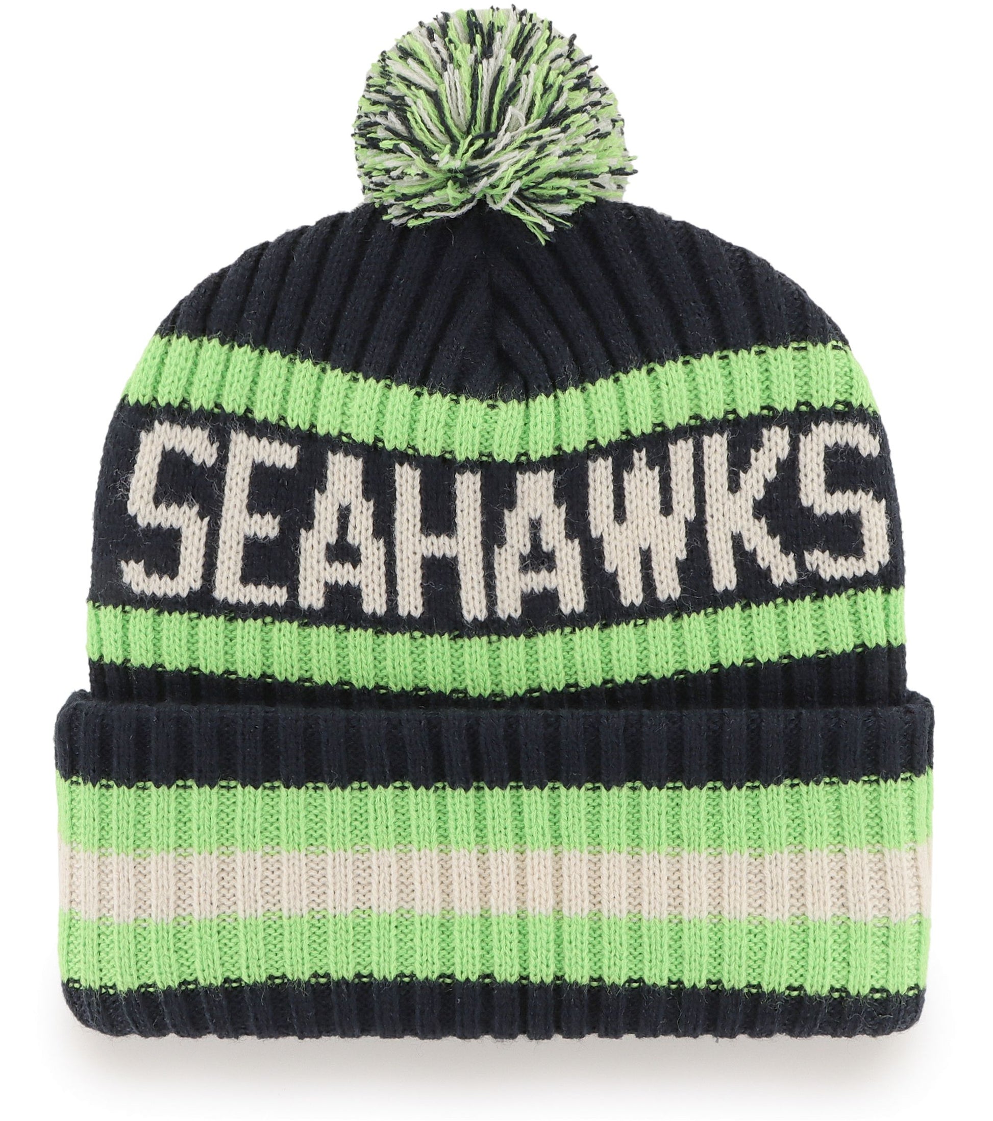 Seattle Seahawks - Bering Navy Cuffed Knit, 47 Brand - Mann