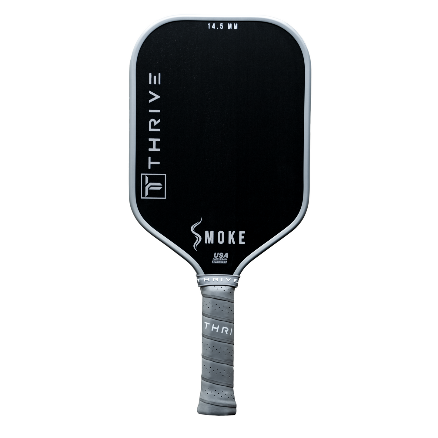 Thrive Pickleball SMOKE 14.5 MM (POWER SERIES) Includes Head Cover, Lead Weights, Paddle Eraser, Key Chain, Sticker, and Weight Card. (RECOMMENDED SWING WEIGHT *120*) - Mann