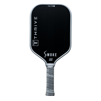 Thrive Pickleball SMOKE 14.5 MM (POWER SERIES) Includes Head Cover, Lead Weights, Paddle Eraser, Key Chain, Sticker, and Weight Card. (RECOMMENDED SWING WEIGHT *120*) - Mann